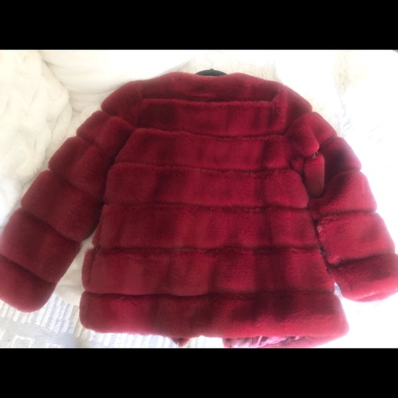 NWOT Wine faux fur jacket - Picture 2 of 4